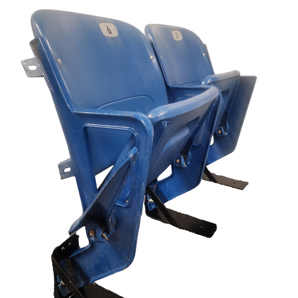 Buffalo Bills Highmark Stadium Authentic Pair of Blue End Cap Seats with Logo