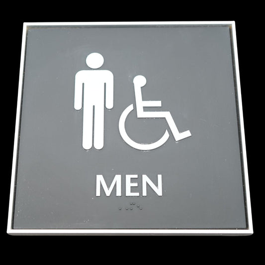 Highmark Stadium Authentic Mens Restroom 8x8 Silver/Grey Sign