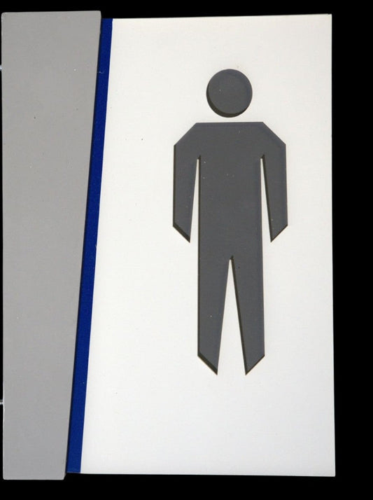 Highmark Stadium Authentic Mens Restroom Double Sided 8x11 White/Blue Sign