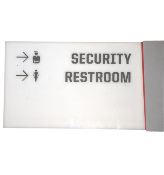 Highmark Stadium Authentic Security Restroom Double Sided White/Red 19x10 Sign