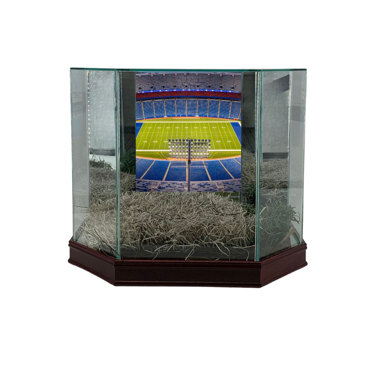 Buffalo Bills Highmark Stadium Authentic Turf Helmet Display Case (Pre-Order)