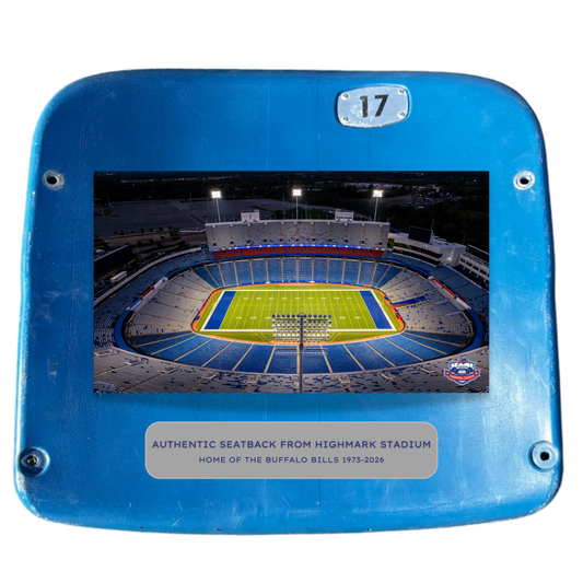 Buffalo Bills Highmark Stadium Season Ticket Member Authentic Seatback with Photo & Nameplate (Pre-Order)