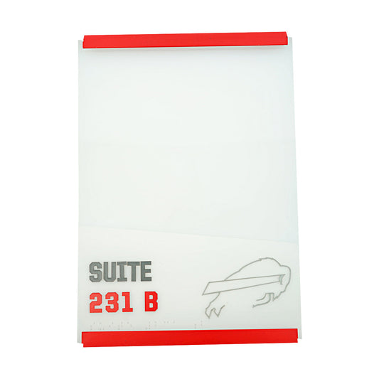 Highmark Stadium Authentic Suite 231 B 7.5x10.5 White/Red Sign
