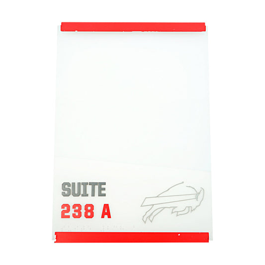 Highmark Stadium Authentic Suite 238 A 7.5x10.5 White/Red Sign