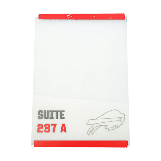 Highmark Stadium Authentic Suite 237 A 7.5x10.5 White/Red Sign