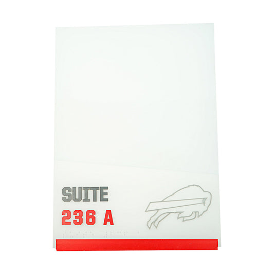 Highmark Stadium Authentic Suite 236 A 7.5x10.5 White/Red Sign