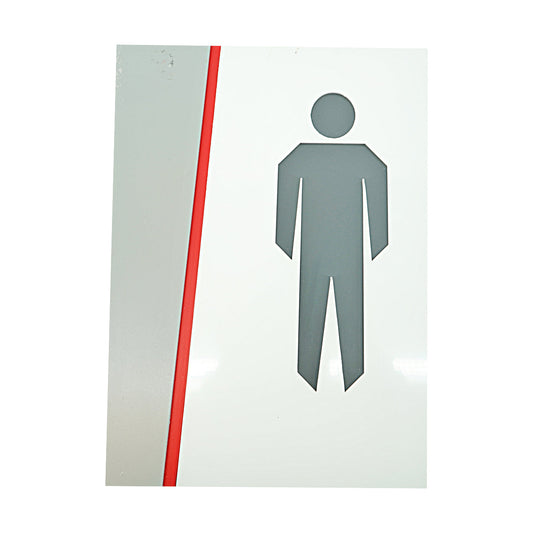 Highmark Stadium Authentic Mens Restroom Double Sided 8x11 White/Red Sign
