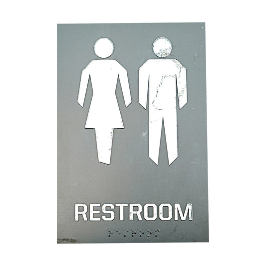 Highmark Stadium Authentic Unisex Restroom 6x9 Grey Sign