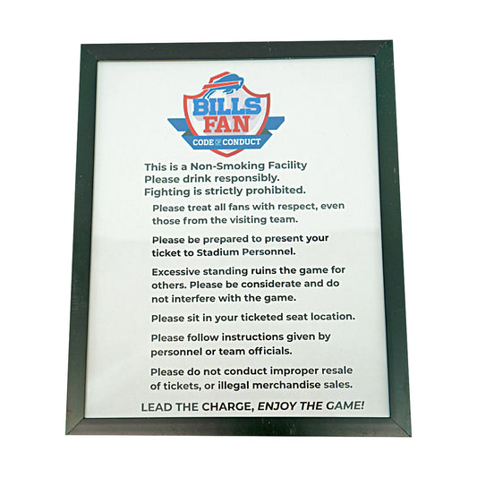 Highmark Stadium Authentic Fan Code of Conduct 8x11 Framed Sign