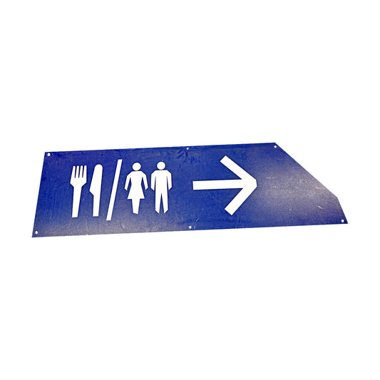 Highmark Stadium Authentic Blue White Restroom/Concessions 65x20 Right Side Sign