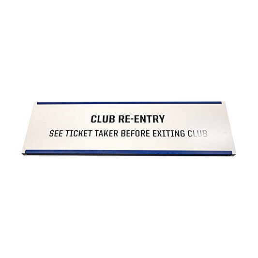 Highmark Stadium Authentic Club Re-Entry 60x17 White/Blue Sign