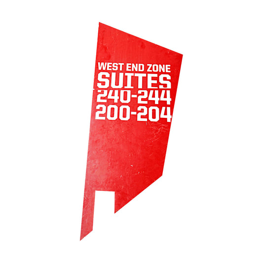 Highmark Stadium Authentic West End Suites Red/White 48x19 Sign