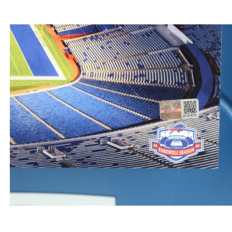 Highmark Stadium Marv Levy Autographed HOF Photo & Nameplate On Authentic Seatback