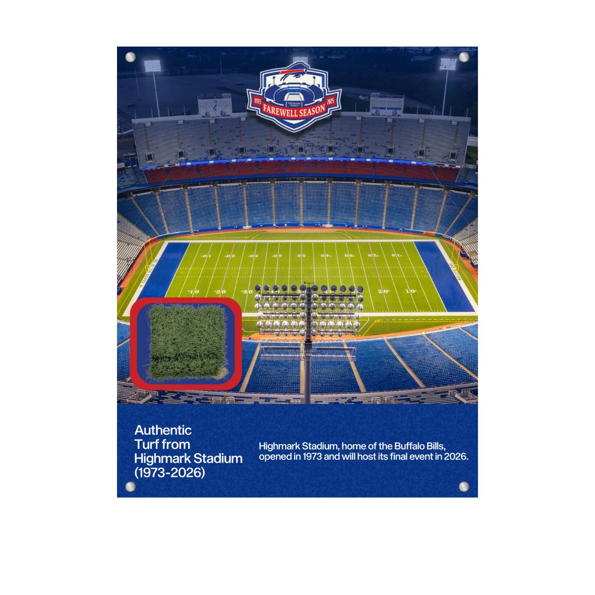 Buffalo Bills Highmark Stadium Season Ticket Member 8x10 Authentic Turf Plaque (Pre-Order)