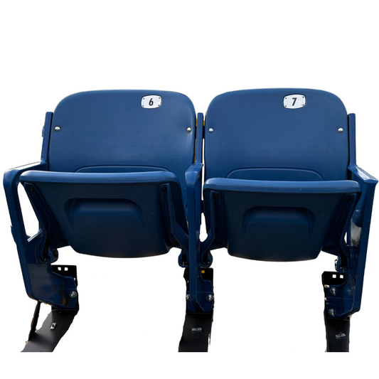 Buffalo Bills Highmark Stadium Authentic Pair of Blue End Cap Seats with Logo